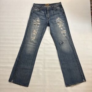 BKE Tyler Distressed Boot Cut Jeans Men's True 34x36 Western Denim Vintage